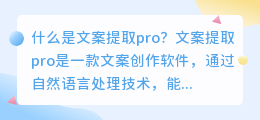 什么是文案提取pro(文案提取pro)